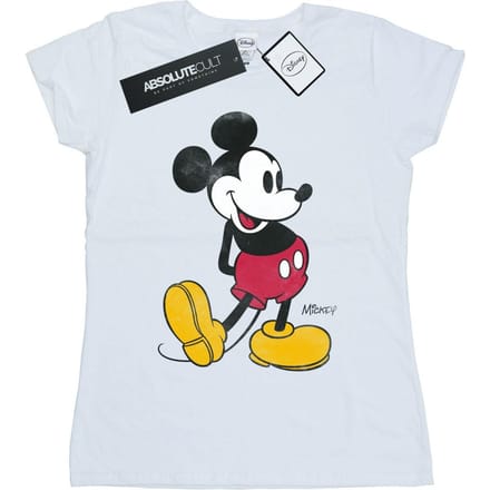 Disney Dames/Dames Mickey Mouse Klassiek Kick Katoenen T-Shirt (Wit)