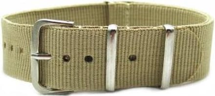 Premium Beige Nato strap 20mm - Horlogeband Beige