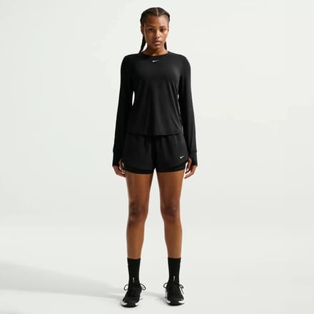Nike Dri-Fit One Mid Rise 2in1 3in Shorts Dames-zwart, wit