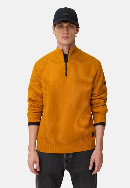 camel active Gebreide troyer van pure lamswol - Maat - Geelmenswear-M