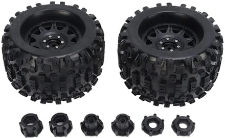 RC Auto Wielen - Banden Set - Off-road Rijden - Extra Grip Textuur - 165 mm Diameter - Zwart