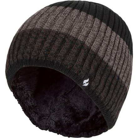 Heat Holders - Thermische gestreepte wintermuts voor heren - Zwart