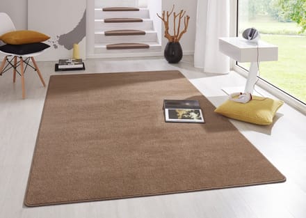 Flycarpets Uni Laagpolig Effen Vloerkleed - Fancy - Bruin 200x280 cm