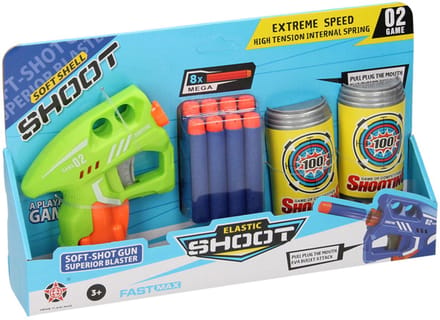 Pistool met Foam Pijltjes en Blikjes Targets