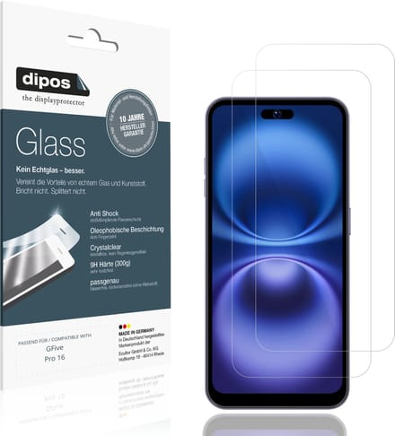 dipos – 2x Pantserfolie geschikt voor GFive Pro 16 | 9H Screenprotector