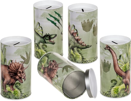 Out of the Blue spaarpot dinosaurus metaal 15,5x8 cm assortie.