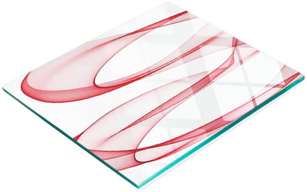 Glazen serveerplank met abstract golfmotief, 60x52 cm