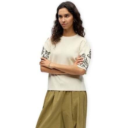 Blouse Object Flora Knit - Birch/Black