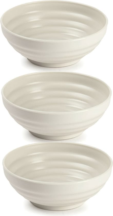 Plasticforte - Kommetjes/Schaaltjes - 6x - kunststof - D13 cm - beige