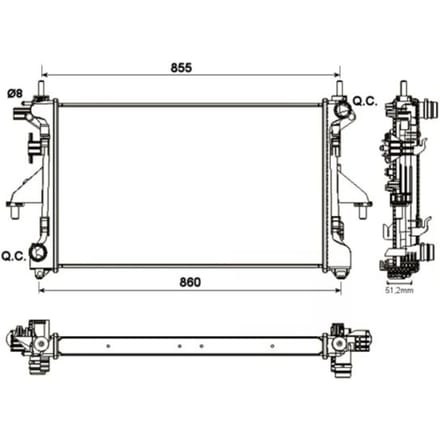 Radiator, motorkoeling NRF 54204