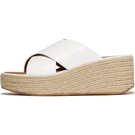 FitFlop Platfforms espadrille leather wedge cross slides