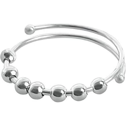 Fidget Ring Open Ontwerp Verstelbare Roestvrij Staal Vingerring Accessoire voor Mannen Vrouwen gray