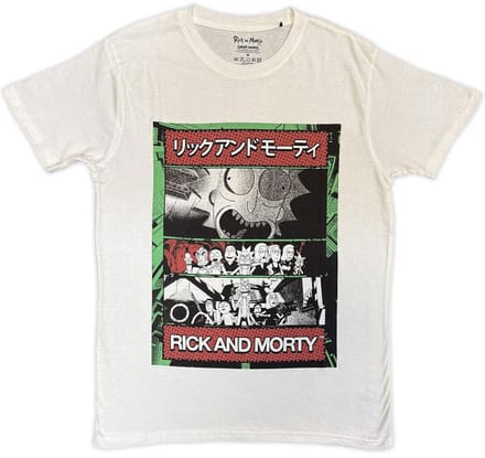 Rick And Morty - Japan Comic Heren Tshirt - M - Wit