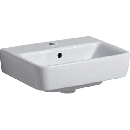 Geberit Renova Plan hand-rinse basin 45 cm with tap hole centered, with overflow 501.624.00.1