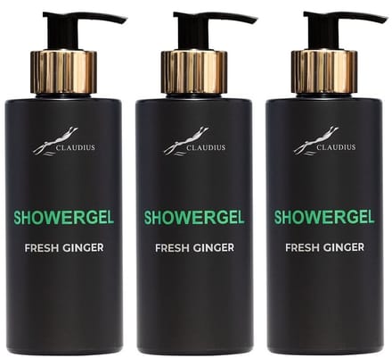 Showergel Fresh Ginger 300 ml - gouden pomp - 3 stuks