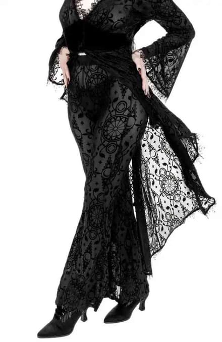 Restyle - Unhallowed BurnOut Bell bottom broek - L - Zwart