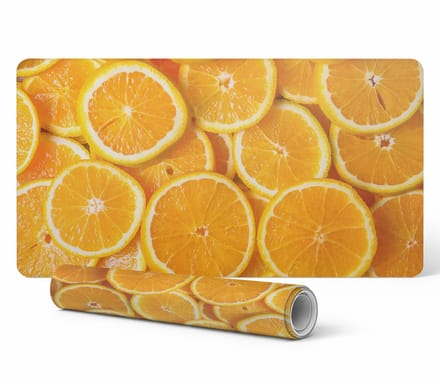 Duurzame antislip bureauonderlegger met citrusmotief, 90x45 cm