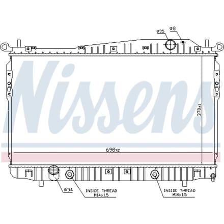 Radiator, motorkoeling NISSENS 61629