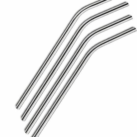 Rietjes 21 cm Herbruikbaar - Afwasbaar - 4 stuks RVS - Wasbare en Herbruikbare Drinkrietjes