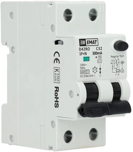 EMAT aardlekautomaat C32 1P+N 300mA Type A (85006431)
