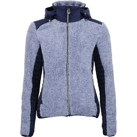 Dames gebreide hoodie met rits in twee materialen Peak Mountain