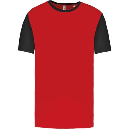 Tweekleurig herenshirt jersey met korte mouwen 'Proact' Red/Black - M