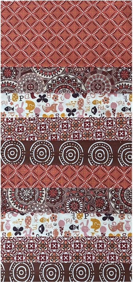 BINK Bedding - 10 lapjes - Quilt Patchwork - Rooibos - 25 x 25 cm - Set = 10 lapjes - 100% katoen