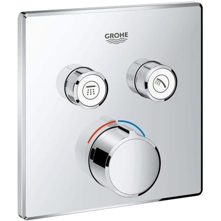 Grohe SmartControl concealed mixer ready-mounted set with 2 shut-off valves, square design 29148000