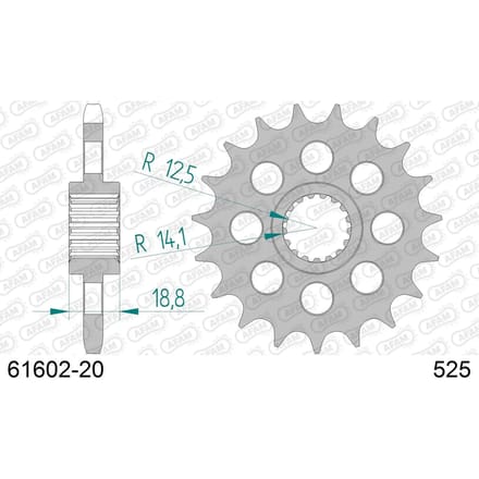 Stalen motortandwiel voor Afam 525 20 dents