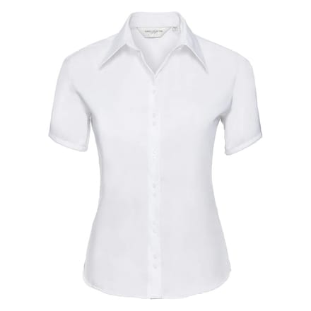 Russell Collection Dames/Dames Ultimate Non-Iron Shirt met Korte Mouwen (Wit)