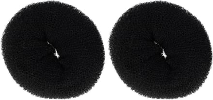 Haarsoires Haardonut 12cm – XL – Hulpmiddel voor Knot – Zwart – 2 Stuks - Haar Donut - Extra Volume Haarrol - Knotmaker