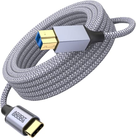 AdroitGoods USB-C naar USB-B printerkabel - USB 3.0– 5Gbps – 3m - Geschikt voor Docking Station, Externe Harde Drivers en Scanner - Grijs
