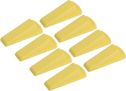 Deurstoppers Wiggen - Deurvastzetters Rubber - Deur Open Houden - Beschermt Vloeren - 8 Stuks - Geel