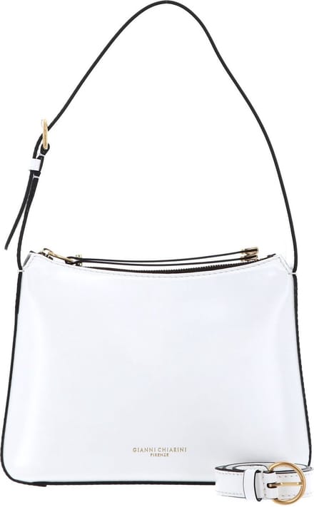 GIANNI CHIARINI Leren Schoudertas Siria Shoulderbag Milk Wit