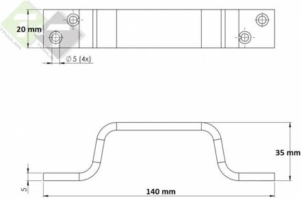 Handgreep verzinkt 140 mm.