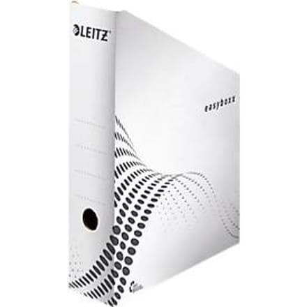 Tijdschriftenhouder easyboxx - gerecycled karton - rug 80 mm - wit - 25 stuks