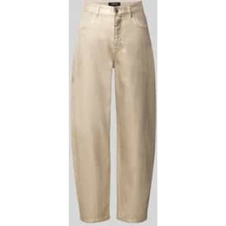 straight fit jeans van katoenmix met glanzende look