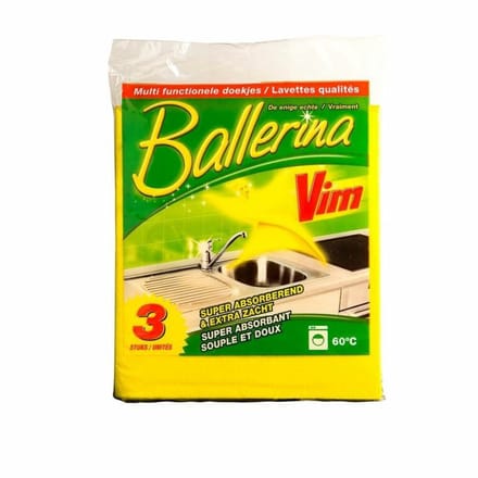 Ballerina - Vim Gele Schoonmaakdoekjes - 3 stuks