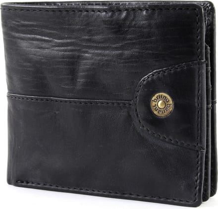 bruno banani Leren Portemonnee Williamsburg Wallet Quer Black Zwart