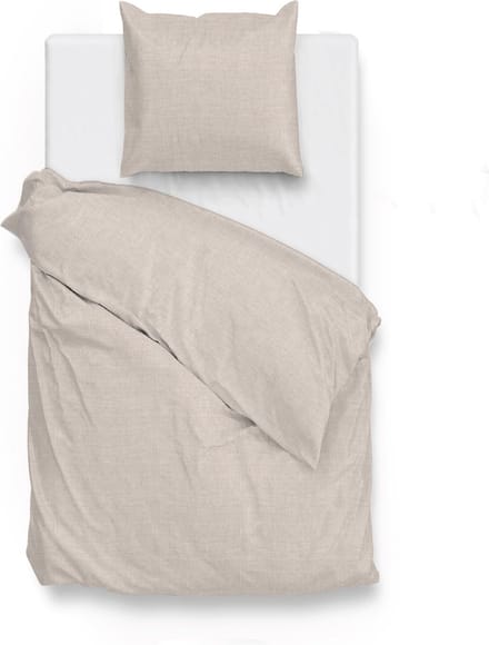 ZoHome Lino Dekbedovertrek - Eenpersoons - 140x200/220 cm - Sandy Beige
