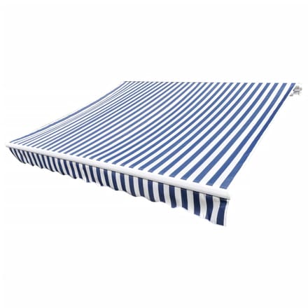 vidaXL - Vervangingsdoek - voor - luifel - 400x300 - cm - polyester - blauw - en - wit