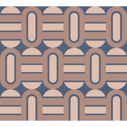 RETRO BEHANG | Grafisch - blauw bruin beige - A.S. Création Retro Chic