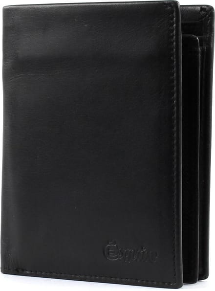 Esquire Leren Portemonnee New Silk Wallet High Black Zwart