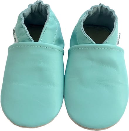Turquoise leren babyslofjes van Baby-Slofje maat 16/17