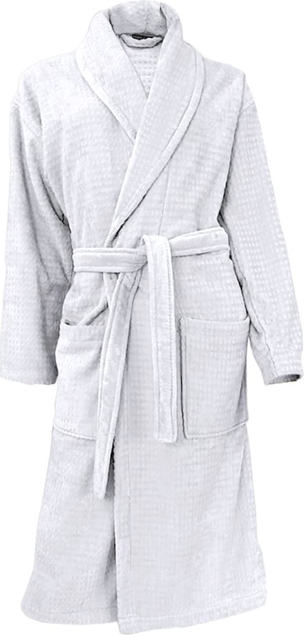 LINNICK Wafel Badjas - Badjas Velours Katoen - White - maat L - Badjas Dames - Badjas Heren