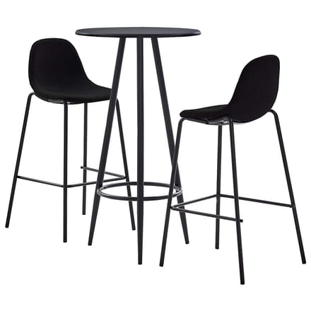 vidaXL - 3-delige - Barset - stof - zwart