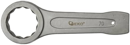 GEKO Ring Slogging Steeksleutel - 70mm - Robuust Chroom-Vanadium - 12-punts Design