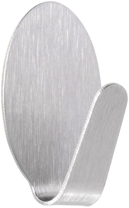 Orion - Zelfklevende Stalen Haak - 1,8x2,5 cm - Mat RVS - Ovaal