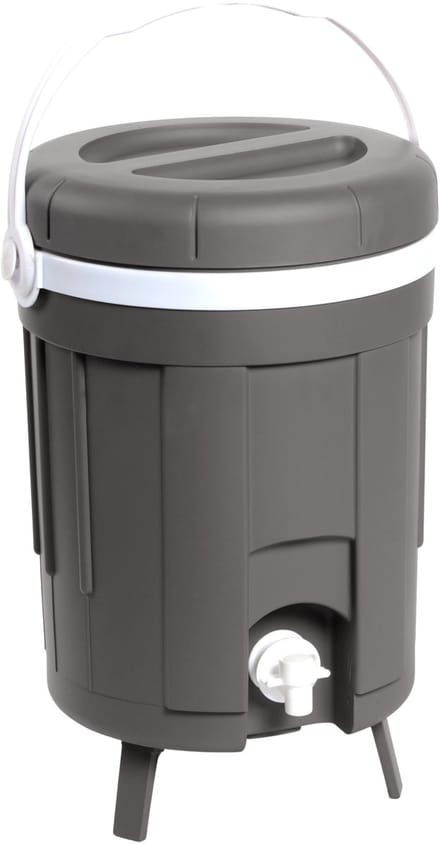 EDA Jerrycan water met kraan - sapcontainer 8 liter - grijs - tafelmodel