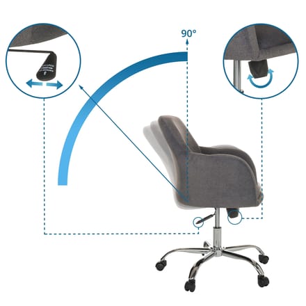 Bureaustoel / Draaistoel stoel / Schelp stoel SOLAO 300 Stof donkergrijs hjh OFFICE